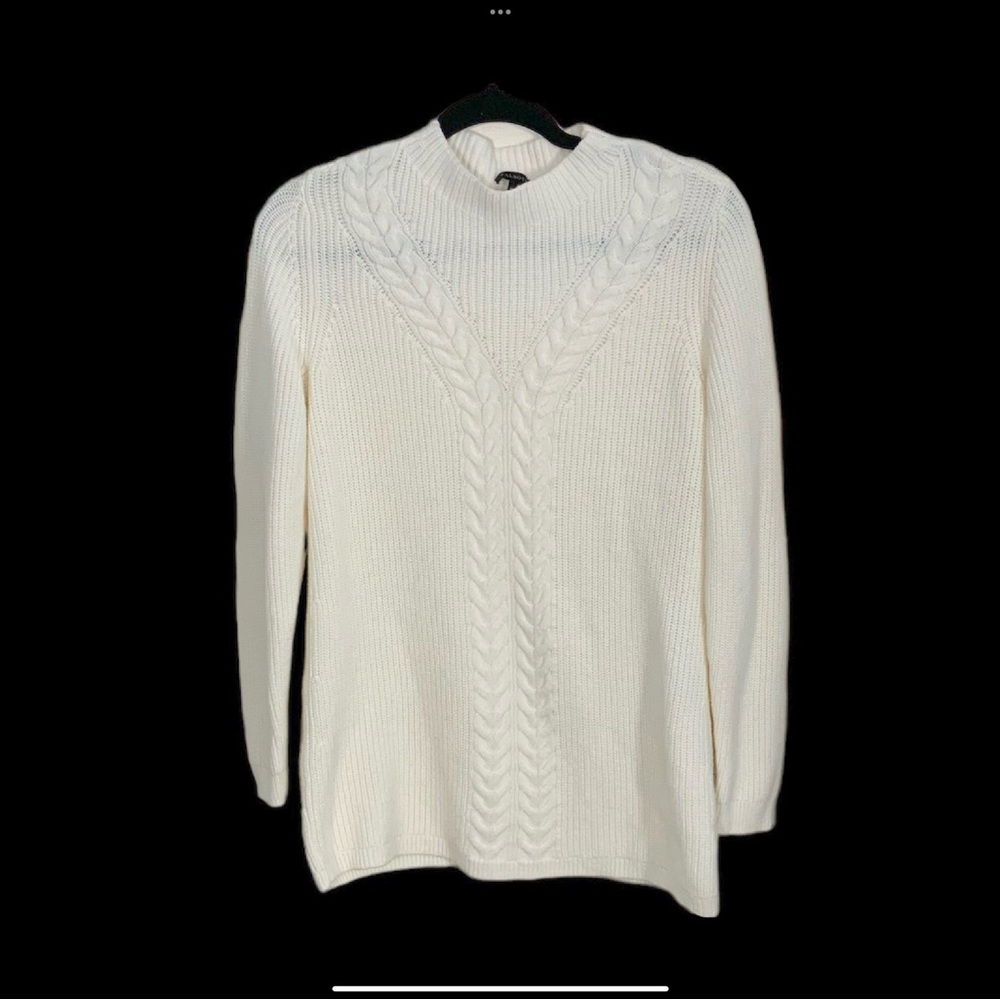White Long Sweater Size Medium  Talbots